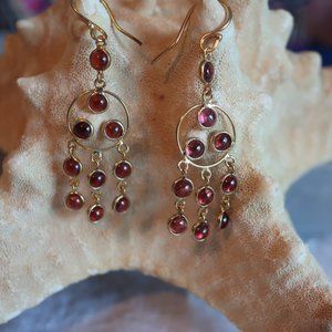 Garnet Dangle Earrings